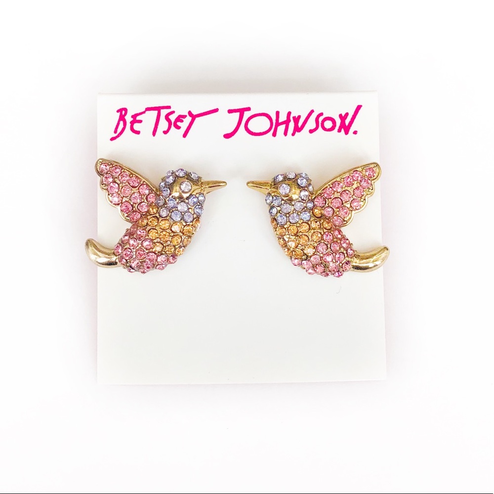 ♥️ Betsey Johnson Buzz Off Hummingbird Earrings